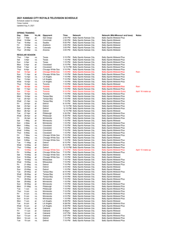 2021 Royals TV Schedule.Xlsx