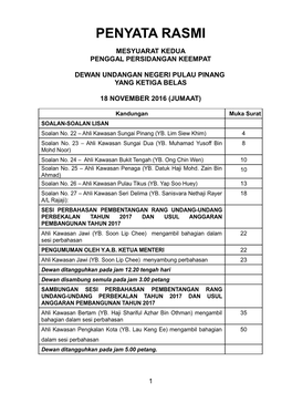 Hansard 18 Nov 2016 Hari Ketiga