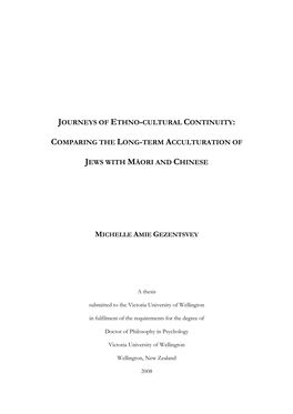 Journeys of Ethno-Cultural Continuity