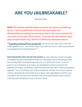 Are You Jailbreakable?