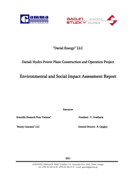 Environmental and Social Impact Assessment Report