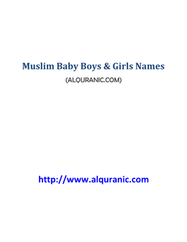 Muslim Girl Names