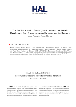 The Kibbutz and '' Development Towns '' in Israel