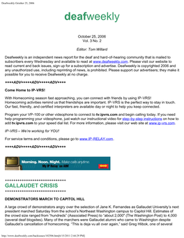 Deafweekly October 25, 2006 Deafweekly