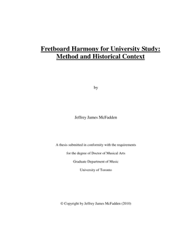 Fretboard Harmony for University Study: Method and Historical Context