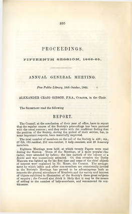 Proceedings, Fifteenth Session, 1862-63