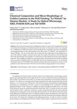 Chemical Composition and Micro Morphology of Golden Laminae in the Wall Painting “La Maestà” by Simone Martini: a Study By