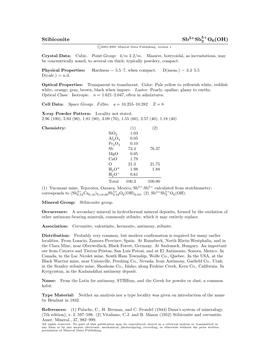 Stibiconite Sb3+Sb O6(OH)