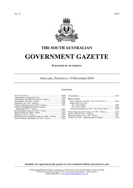 South Australian Government Gazette