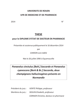 Panaeolus Cinctulus [Bolt.] Saccardo Et Panaeolus Cyanescens [Berk & Br.] Saccardo, Deux Champignons Hallucinogènes Présents En Normandie