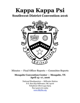 2016 Kappa Kappa Psi SWD Convention Minutes