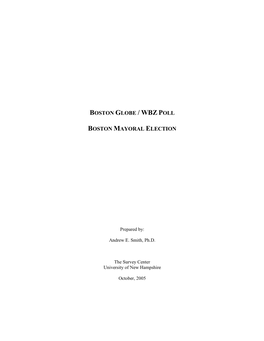 Boston Mayoral Election 10/21/2005