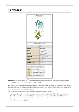 Peroxidase 1 Peroxidase