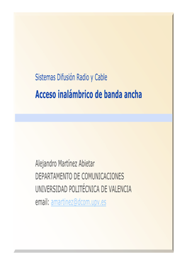 Acceso Inalámbrico De Banda Ancha