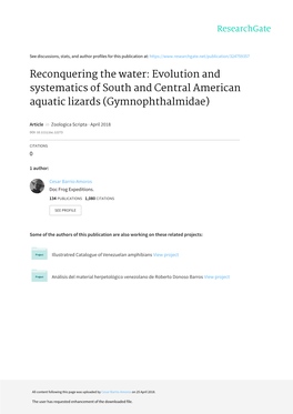 Reconquering the Water: Evolution and Systematics of South and Central American Aquatic Lizards (Gymnophthalmidae)