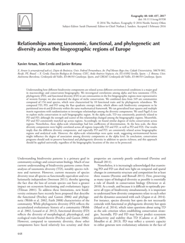 Relationships Among Taxonomic, Functional, and Phylogenetic Ant Diversity Across the Biogeographic Regions of Europe