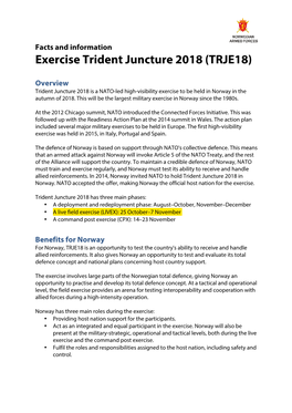 Exercise Trident Juncture 2018 (TRJE18)