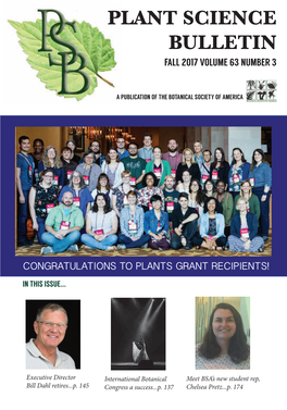 Plant Science Bulletin Fall 2017 Volume 63 Number 3