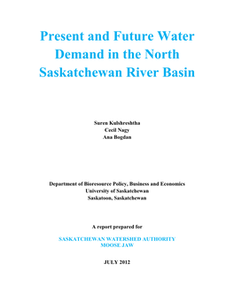 Present and Future Water Demand in the North Saskatchewan River Basin