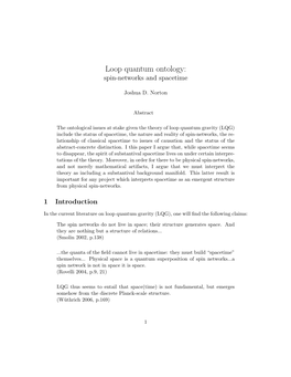 Loop Quantum Ontology: Spin-Networks and Spacetime