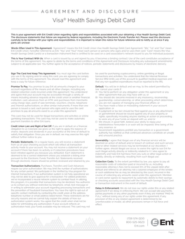 Visa HSA Disclosure