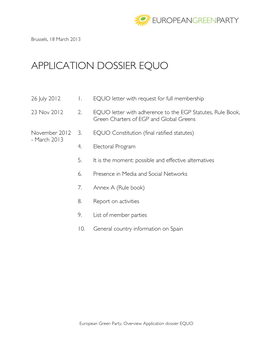 0. Application Dossier EQUO