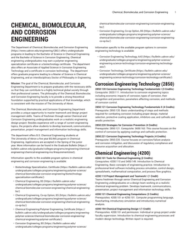 Chemical, Biomolecular, and Corrosion Engineering 1