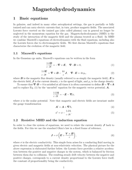 Magnetohydrodynamics