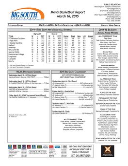 2014-15 Men's Basketball Report.Indd