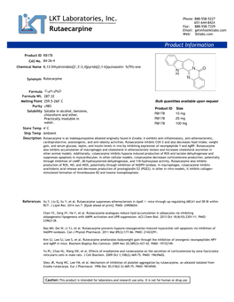 Rutaecarpine LKT Laboratories, Inc