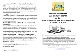 Infos Für Unsere Neuen Schüler