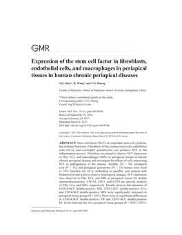 Expression of the Stem Cell Factor in Fibroblasts, Endothelial Cells, and Macrophages in Periapical Tissues in Human Chronic Periapical Diseases