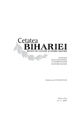 REVISTĂ DE CULTURĂ ªI ISTORIE MILITARĂ Seria a II-A Nr. 1 / 2007