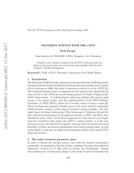 TRANSIENT SCIENCE with the E-EVN