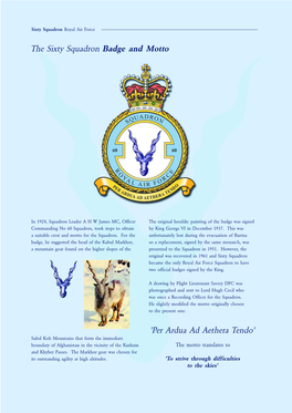 The Sixty Squadron Badge and Motto 'Per Ardua Ad Aethera Tendo'