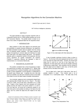 Recognition Algorithms for the Connection Machine