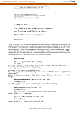 Zur Kenntnis Der Mikrolepidopterenfauna Des Vorderen Und Mittleren Orient