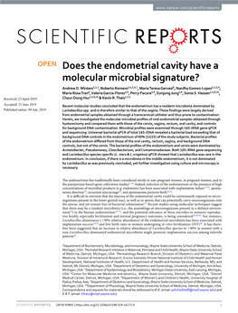 Does the Endometrial Cavity Have a Molecular Microbial Signature? Andrew D