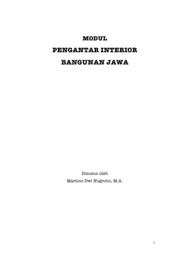 Pengantar Interior Bangunan Jawa