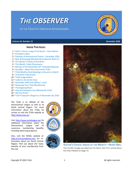 The Observer of the Twin City Amateur Astronomers