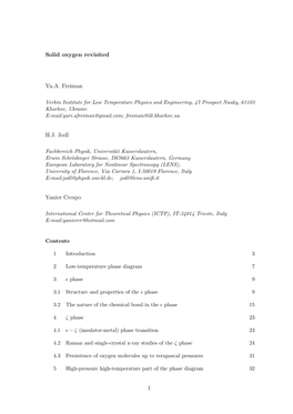 Solid Oxygen Revisited Yu.A. Freiman H.J. Jodl Yanier Crespo 1