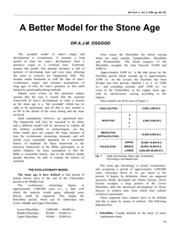 A Better Model for the Stone Age