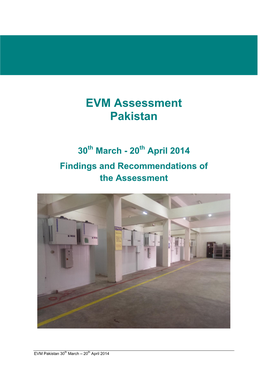 Effective Vaccine Management Assessment Pakistan 2014