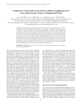 Completeness of the Fossil Record and the Validity of Sampling Proxies: a Case Study from the Triassic of England and Wales