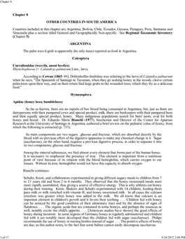 Chapter 8 OTHER COUNTRIES in SOUTH AMERICA Countries Included in This Chapter Are Argentina, Bolivia, Chile, Ecuador, Guyana, Pa