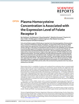 Plasma Homocysteine Concentration Is Associated with the Expression