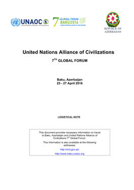 United Nations Alliance of Civilizations 7Th Global Forum