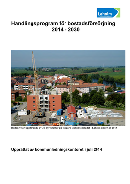 Handlingsprogram För Bostadsförsörjning 2014-2030