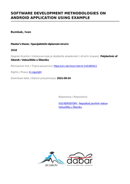 Software Development Methodologies on Android Application Using Example