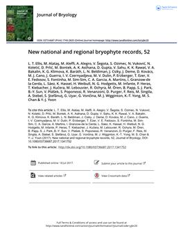 New National and Regional Bryophyte Records, 52